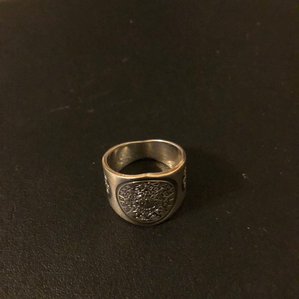Sterling Silver Mayan Calendar Ring